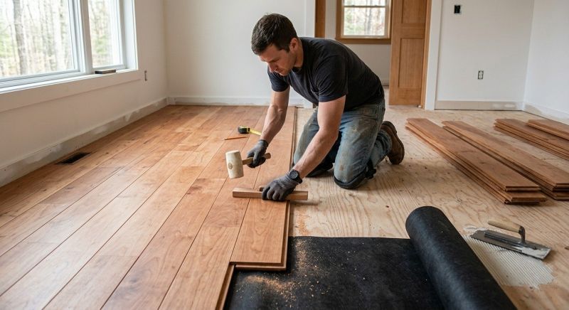 Cherry Floor Installation in Comal County, TX