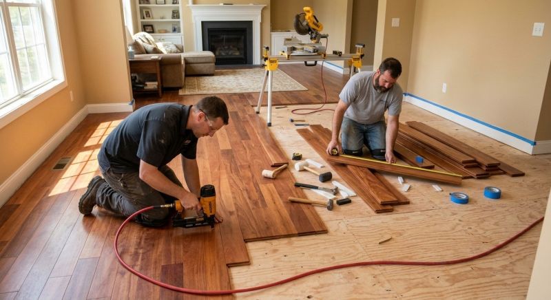 Cherry Floor Installation in Kyle, TX