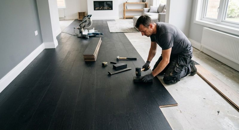 Dark Wood Floor Installation in San Marcos, TX