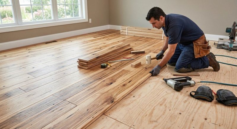 Hickory Floor Installation in San Marcos, TX