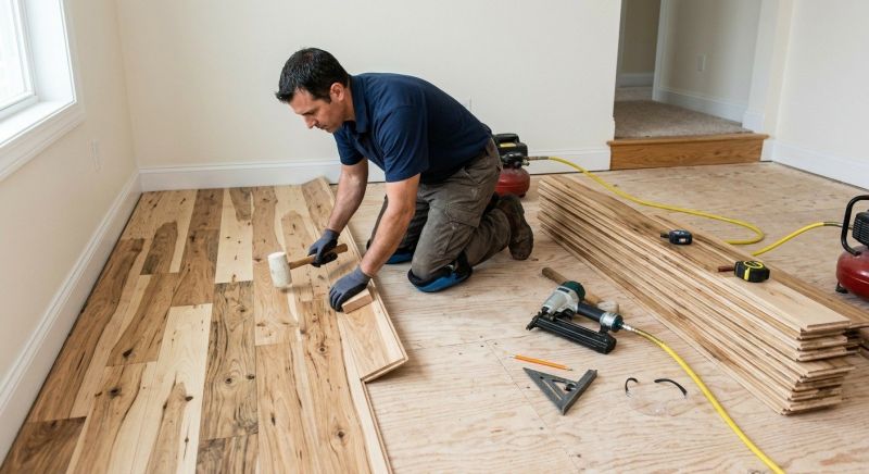 Hickory Floor Installation in San Marcos, TX