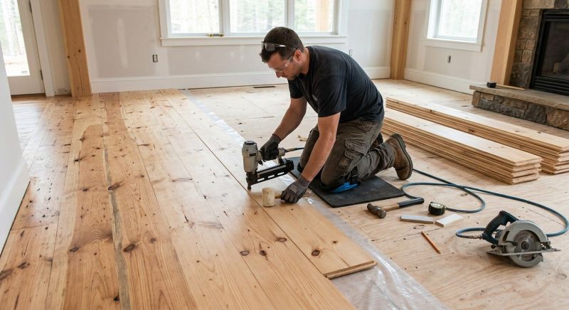 Pine Floor Installation in San Marcos, TX