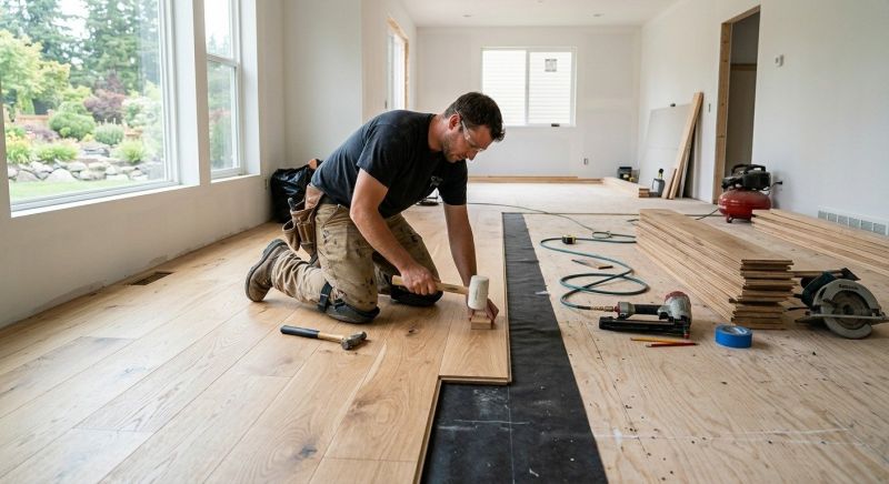 White Oak Floor Installation in San Marcos, TX