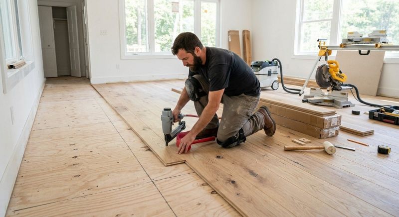White Oak Floor Installation in San Marcos, TX