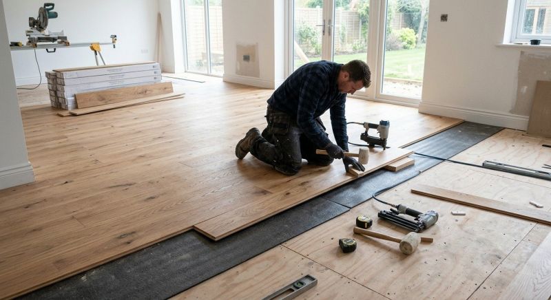 White Oak Floor Installation in San Marcos, TX